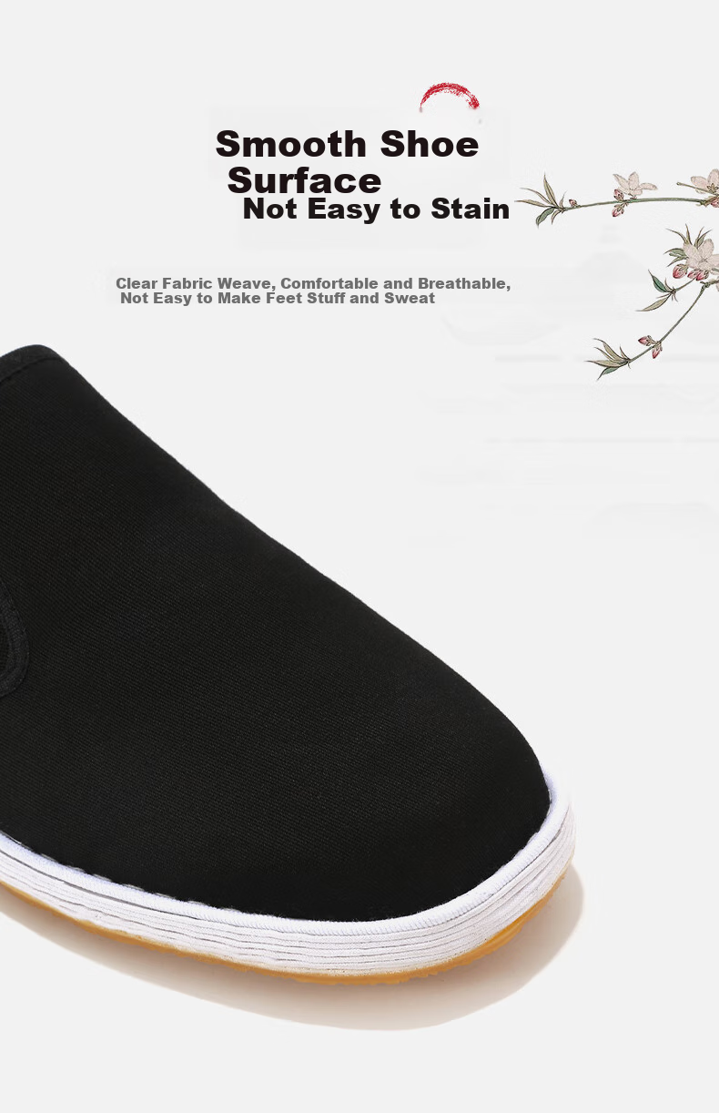 YUZHAOLIN Traditional Beijing Cloth Shoes, Handmade with Thousand-Layer Sole, Slip-On Loafers, Casual Comfortable Footwear for Men, Y1S-1003, Size 43 6