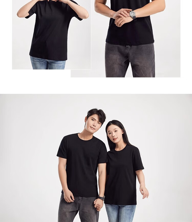 MiiOW Pure Cotton Short Sleeve Men’s T-Shirt [7A Antibacterial Six Protection] Couple’s Pure White T-Shirt Spring Summer Women’s All Cotton Base Shirt 17