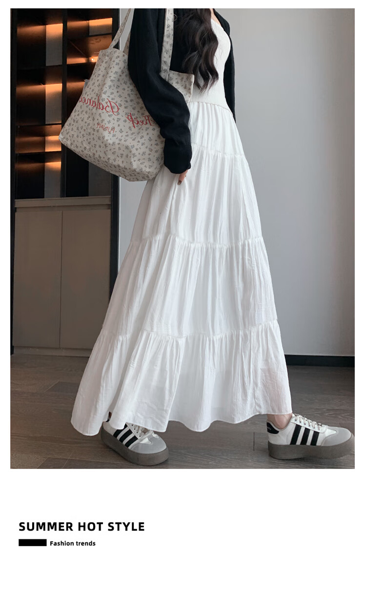 Ziyouxi White Cake Skirt for Women, Spring And Summer 2026 New Style, High-Waisted Long A-Line Skirt, Gentle Loose Puffy Skirt 8