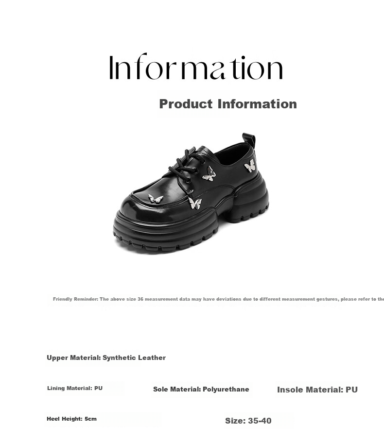 DAPHNE Thick-Soled Butterfly Leather Shoes for Women, 2026 Stylish Lace-Up Platform Loafers, British Style Soft Cake JK Flats 4
