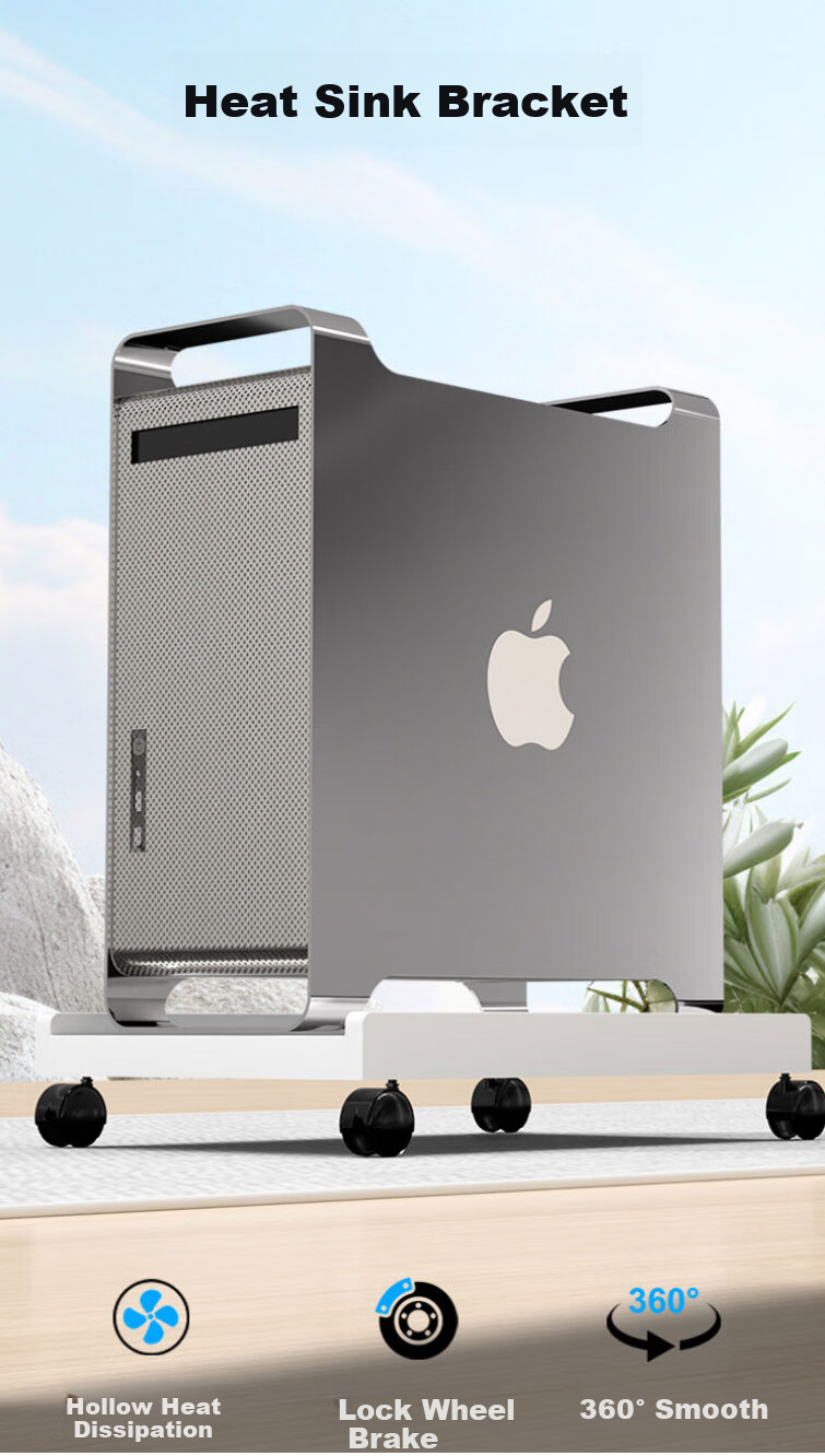Youhuoda Desktop Computer Tower Stand, Under-Desk Storage Rack, Mobile Caster Case Base Tray Bracket, Floor-Standing Drag Board 1