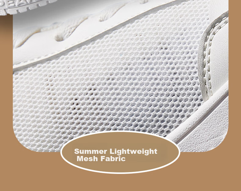PEAK Air Force One Sneakers for Men, Summer Mesh Breathable Wear-Resistant White Shoes, Soft-Soled Sports Shoes DB520087, Cream White, Size 41 8