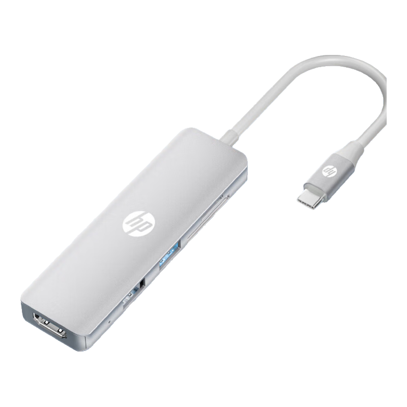 HP Docking Station Type-C, Apple Computer Adapter, Multi-Interface Macbook Expansion Dock, SD Card Reader, HDMI USB Expansion Dock, IPad Adapter, CT203C, Silver
