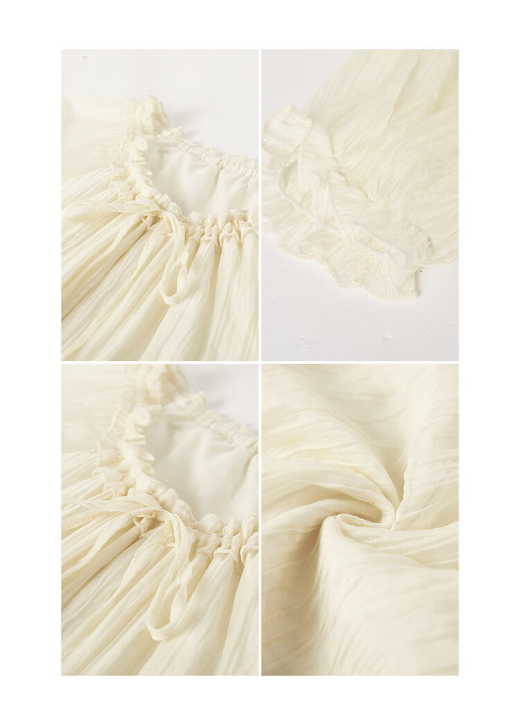 Demana [Moon Kiss Lily of the Valley] Spring Artistic Style Breathable Tencel Adjustable Tie Wrinkled Long Dress for Women 4