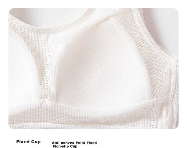 LangSha Girls' Underwear, Puberty Bra for Ages 9-12, Sports Anti-Shock Camisole, Children's Bra for Elementary School Students, White, M 11