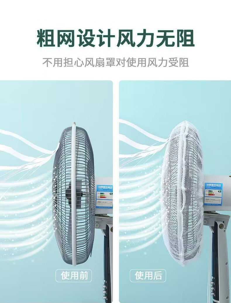 Gusenzhe Anti-Pinch Hand Fan Cover, Child Electric Fan Protective Net Cover, Full Coverage Upgraded Drawstring Edge, Children's Fan Safety Dust Cover, 16-18 Inch, 2-Pack 1