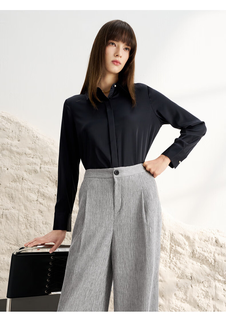 G2000 [Smooth Color Linen/drape] Women's Spring And Summer Elegant Comfortable Commuter Casual Shirt, Linen Color, XS/32 11