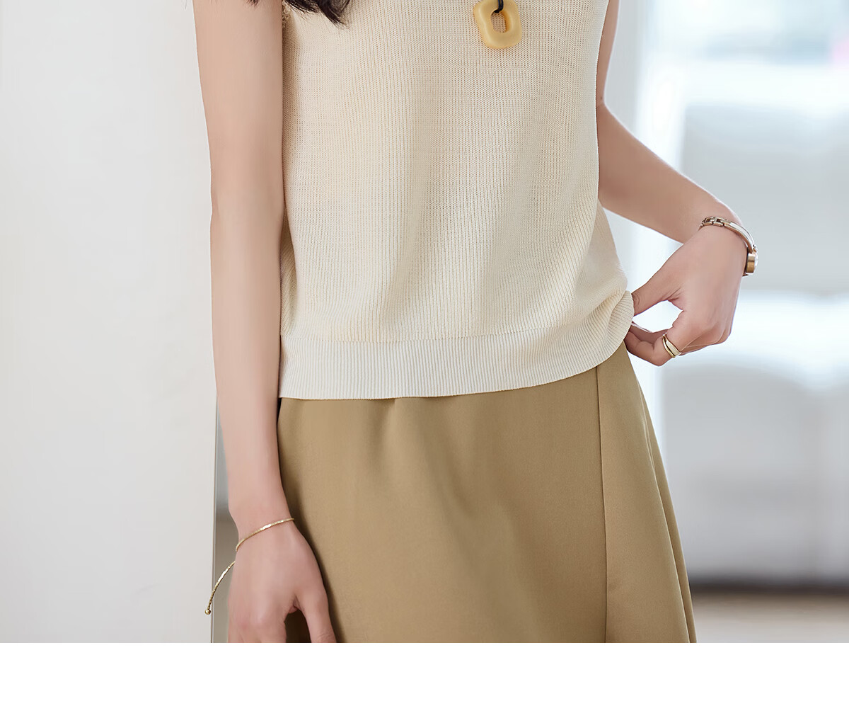 PinCai Women's Summer Solid Color Short-Sleeve Knitted T-Shirt, Distinctive Base Layer Top P52T077 32