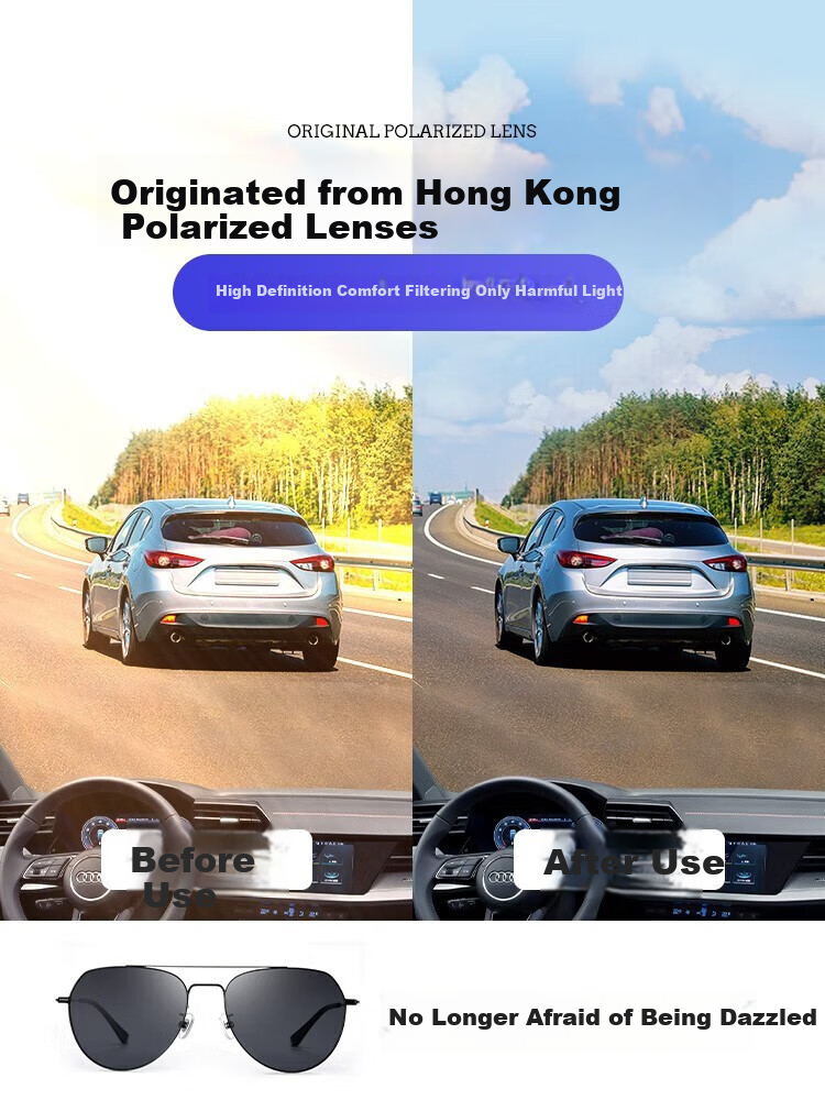 Chuangguo 2026 New Polarized Sunglasses for Men, UV Protection, Anti-Glare, Driving Glasses for Nearsightedness, High-Definition Sunglasses 6