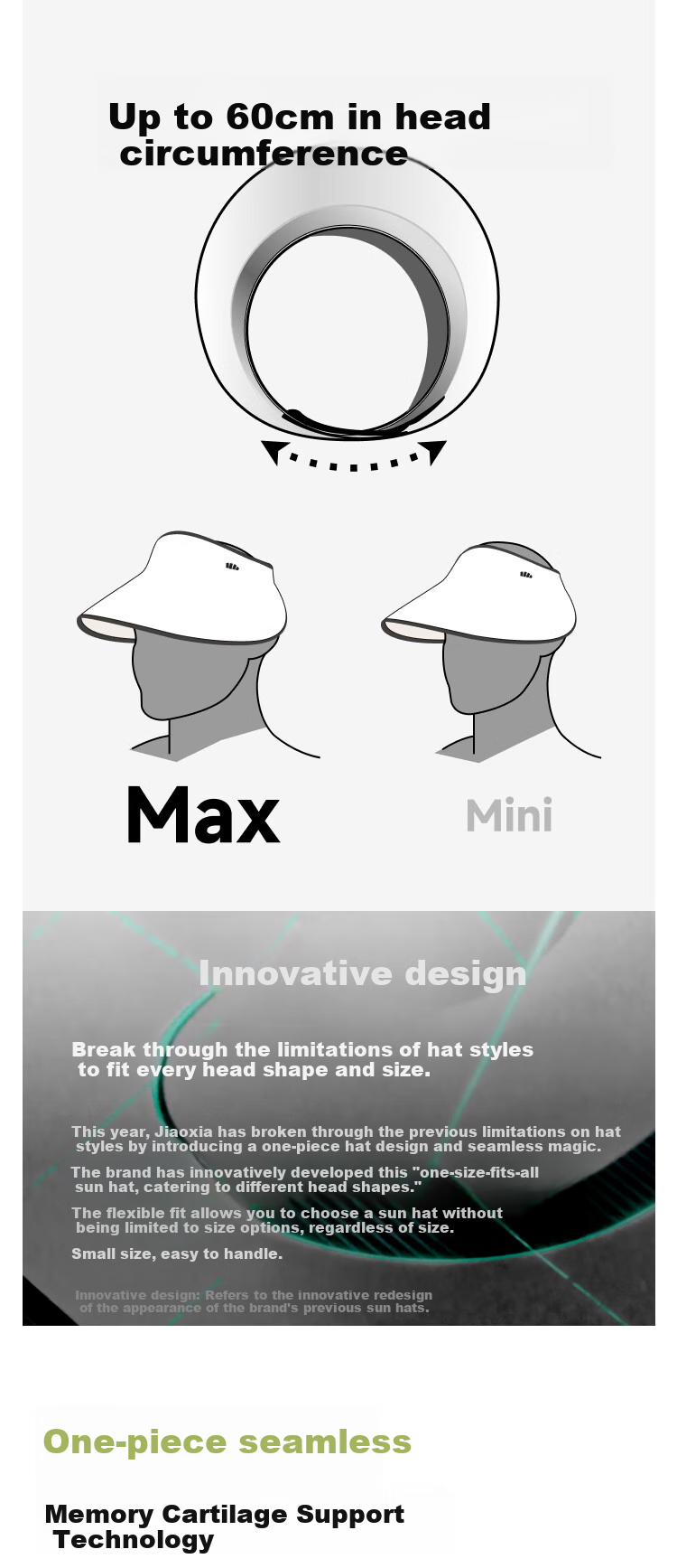 Beneunder Seamless Open-Top Sun Protection Hat for Women, UV-Resistant Sun Hat, UV Protection, UL711 Black 3