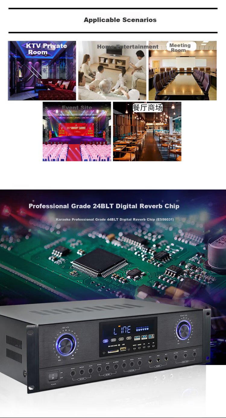 KIB KG1500 Home Theater Bluetooth Amplifier, Professional TV Karaoke Power Amplifier 1