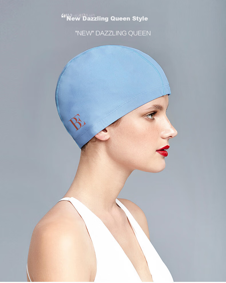 BALNEAIRE Shining Series Swimming Cap, High-Quality Silicone with Soft Outer Coating, Excellent Waterproof Performance, BYM009, Light Blue 1