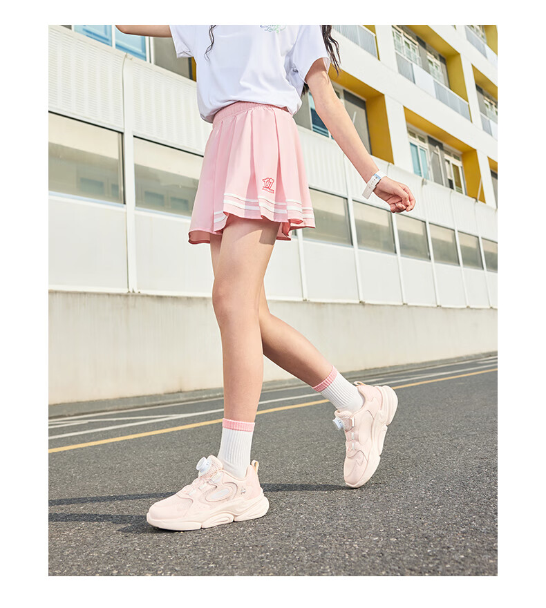 ERKE Girls' Short Skirt, Children's Baseball Skirt, Pleated Skirt for Older And Younger Kids, Pure White, Size 165 17