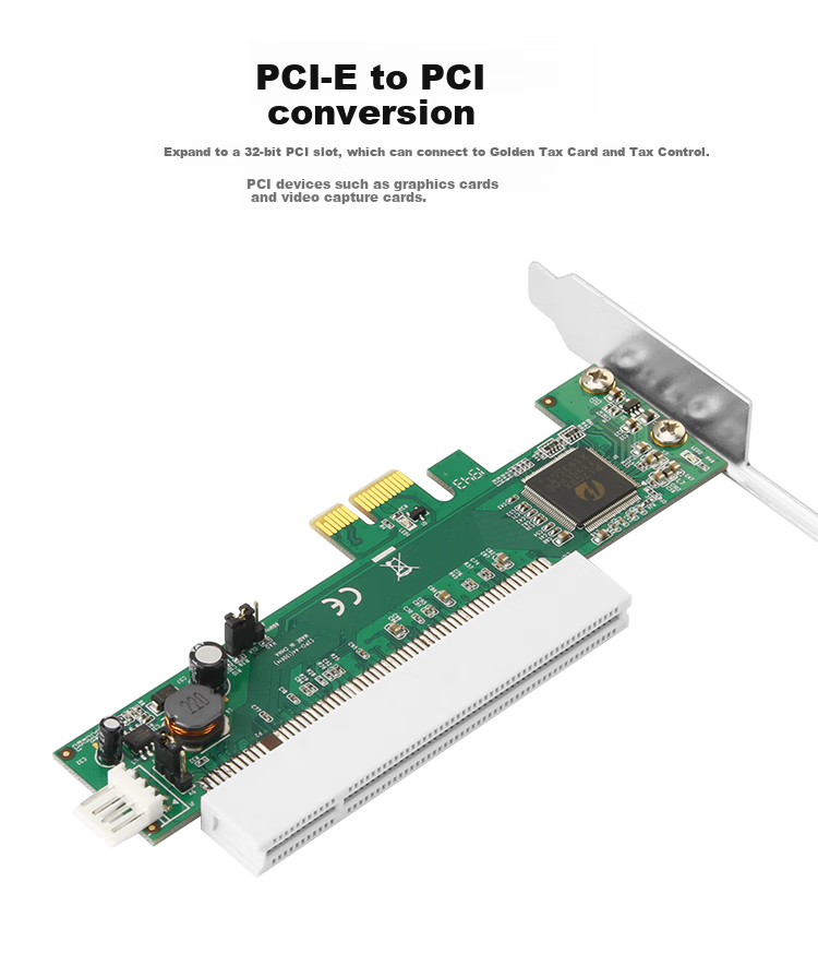 MOGE PCIE X1 to PCI Expansion Card, Small Slot PCI-E to Large Slot PCI Adapter Card, Jinshui Card Adapter MC2235 2
