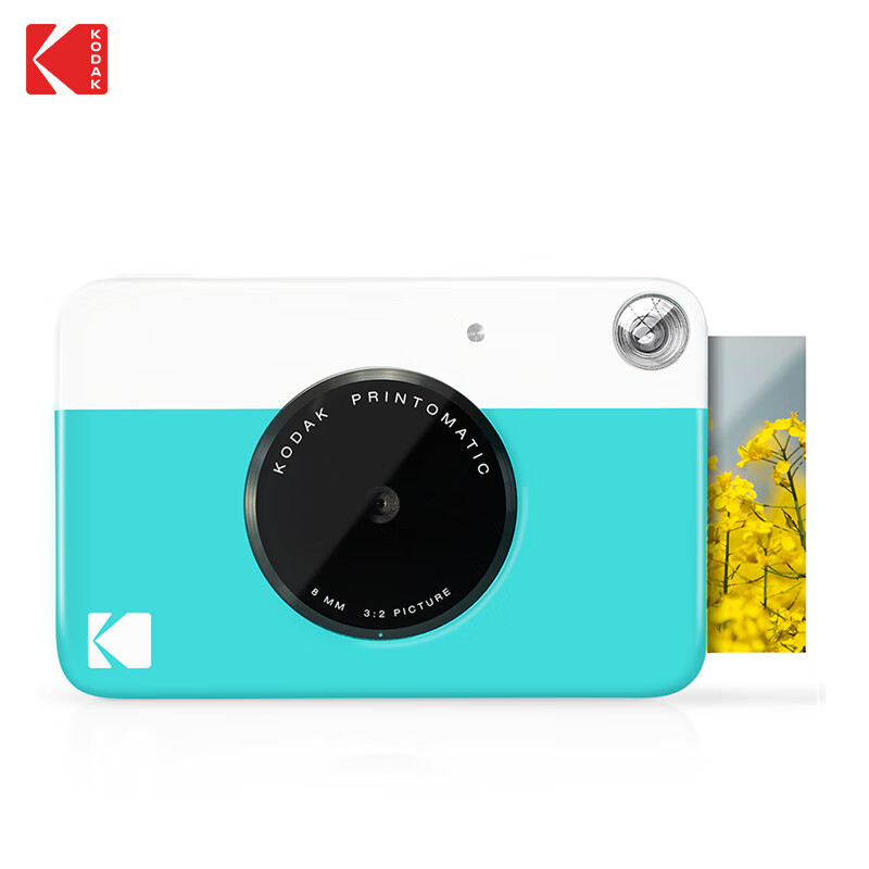 KODAK PRINTOMATIC Camera (Instant Printing, No Ink Required, Simple Contrasting Colors) Blue And White