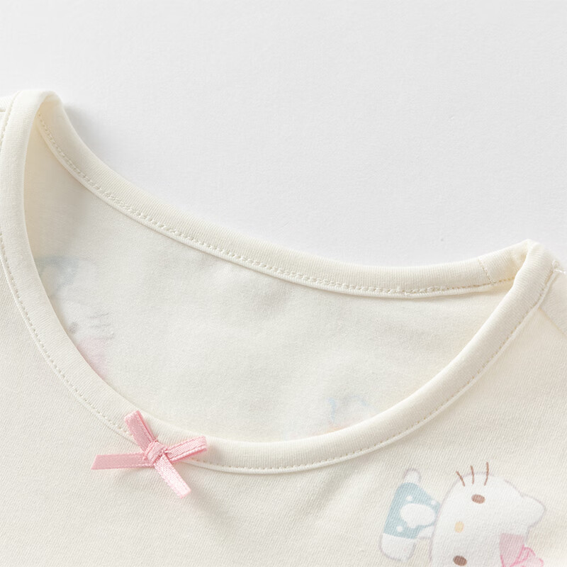 DAVE & BELLA Kuromi Collaboration Girls' Home Wear Set Summer Outfit for Older Children Antibacterial Pajamas