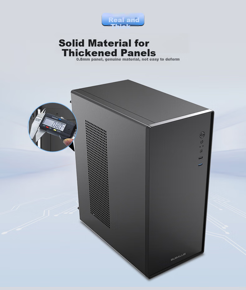 BUBALUS Reibo + Jinqiang 500W Chassis Power Supply Set (Supports ATX Motherboard / Supports Optical Drive / Compatible with Multiple Hard Drives / USB3.0 / Graphics Card Length Limited to 330mm / Cable Management on The Back) 2