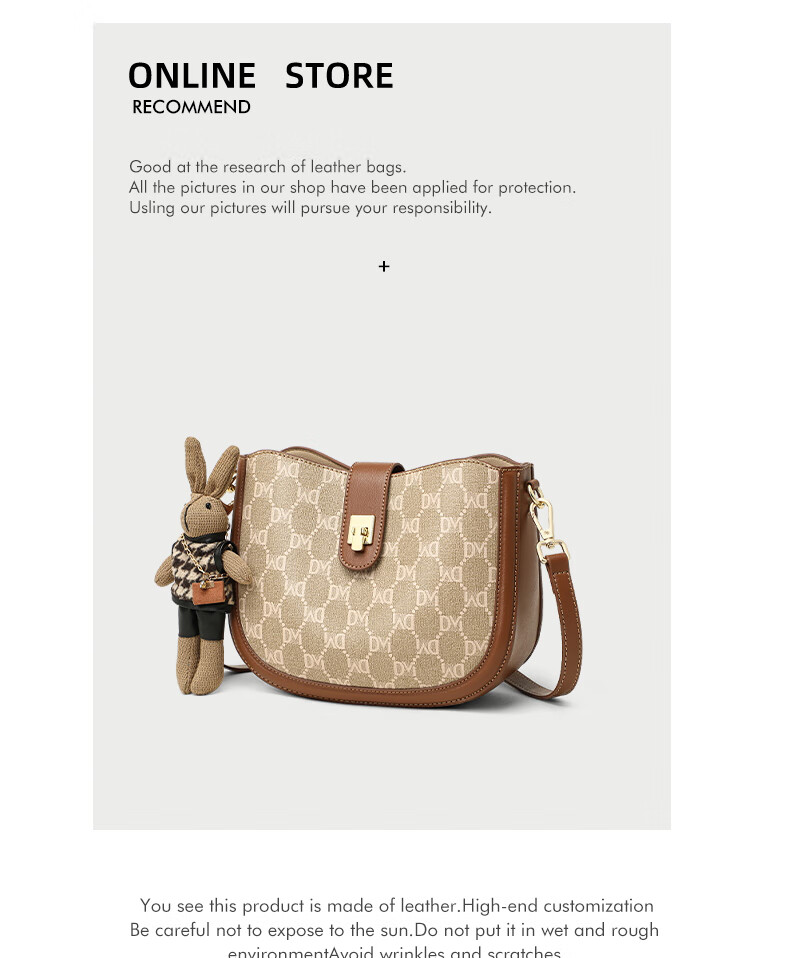 Aiqinghai Handbag, Women's Crossbody Bag, Shoulder Saddle Bag, Large Capacity, Niche Birthday And Mother's Day Gift, Practical Present for Mom 2