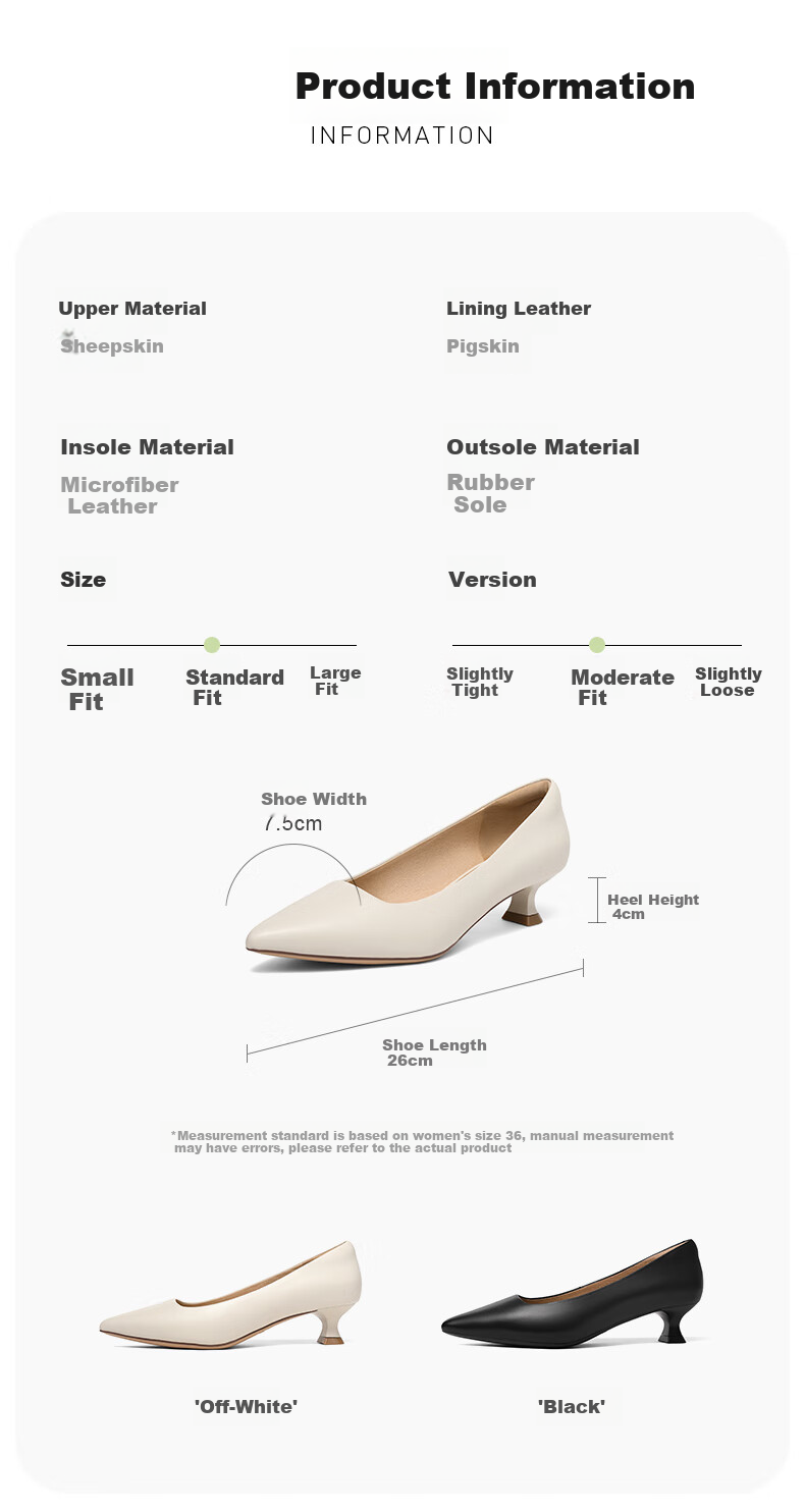 SENDA High Heels, Women's Sexy Thin Heel, Comfortable Genuine Leather, Commuter Pointed Toe Low-Cut Pumps ZTC02CQ3, Beige, Size 35 2