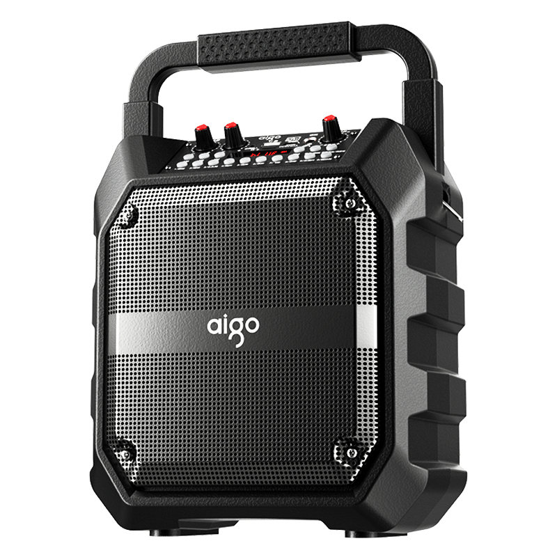 Aiguozhe T52 Bluetooth Speaker with High Volume, Portable Outdoor Karaoke, Square Dance Speaker, Wireless Payment Speaker with Microphone, USB Drive TF Card, Subwoofer Amplifier, Dual Microphones
