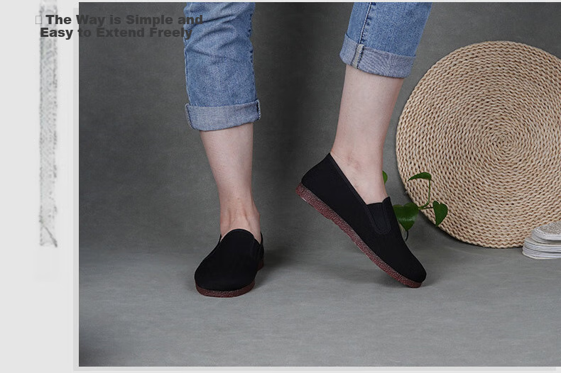 Weizhi Men's Cloth Shoes, Traditional Beijing-Style Cloth Shoes, Casual Low-Top Work Shoes, Slip-On Elderly Shoes, WZ1037 2