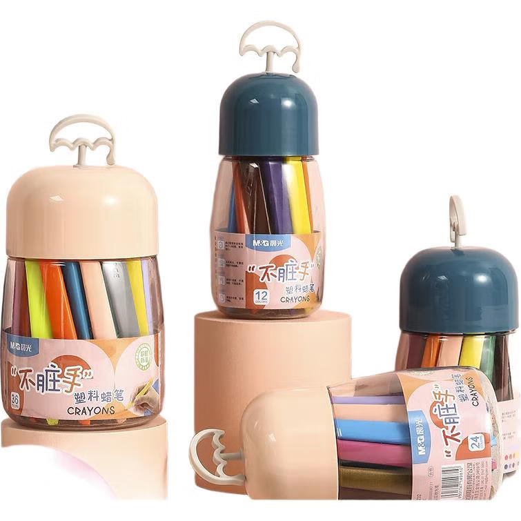 M&G Crayons, 36 Colors, Clean Hands, Oil Pastels, Triangular Handle Coloring Pencils, Colored Pencils, Large Capacity, Easy to Wash, Art Supplies, AGMX4233, Single Tube, Educational Tools