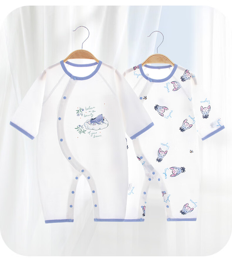 Disney Baby Clothes, Newborn Summer Thin Onesie, Full Moon Baby Hundred Days Pajamas, Pijie 2 Pieces, 80cm 3