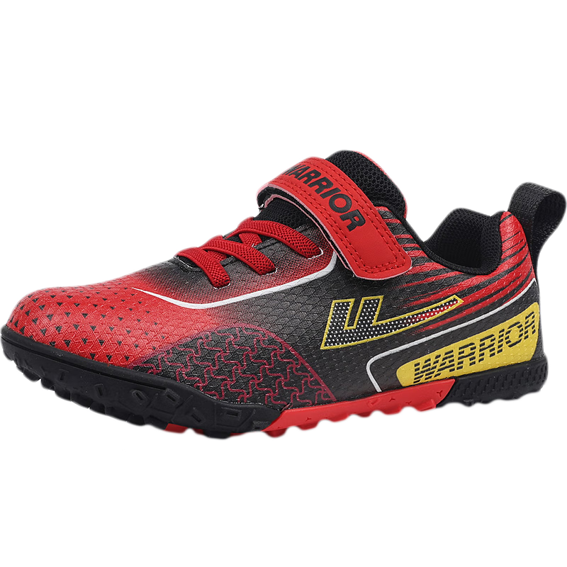 Warrior Children's Soccer Cleats for Boys And Girls, Elementary And Middle School Students' Specialized Molded Studs Training Shoes WZ-B578T Black Red Yellow Size 36