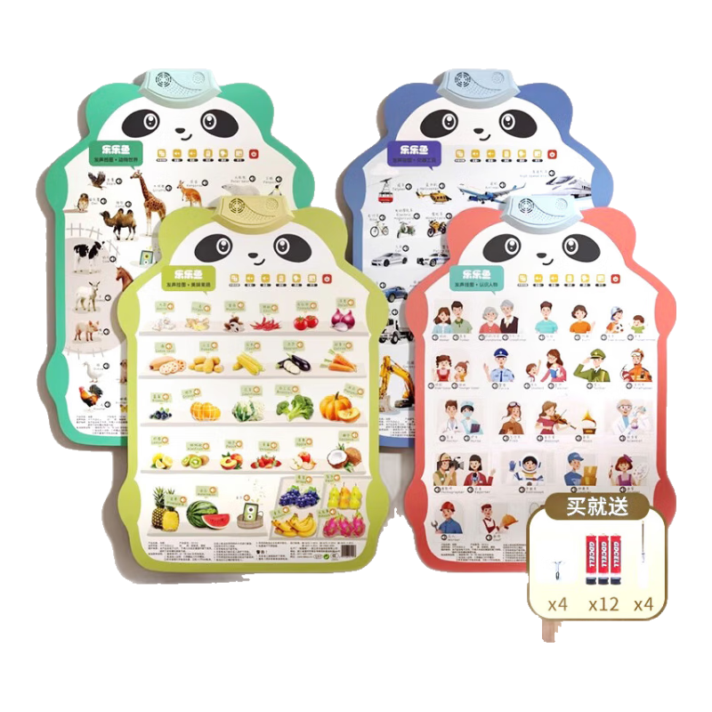 Leleyu Panda Audio Wall Chart, Early Education Learning Machine, Children's Toy, Baby Literacy Chart, Wall Sticker, Birthday Gift for Boys And Girls