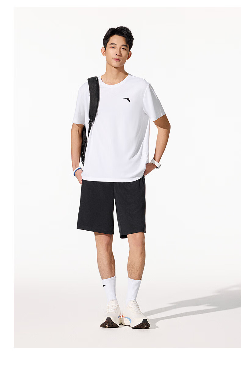 Anta Quick-Dry Set | Men's Summer Sports Short Sleeve T-Shirt and Shorts Two-Piece Moisture-Wicking Breathable Running Fitness Training Suit 4