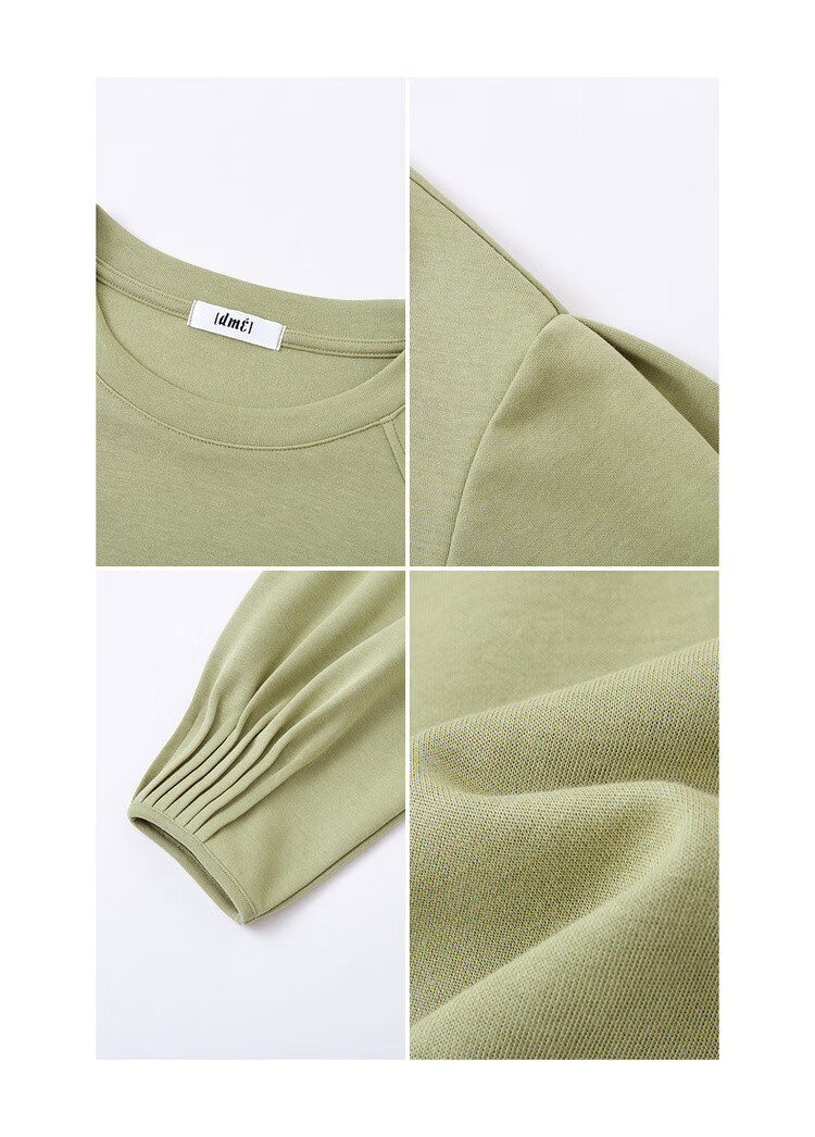 Demana Casual Running Sweatshirt Spring Fashion Color Block Pleated Long Sleeve Round Neck Loose Fit Comfortable Women's Top 4
