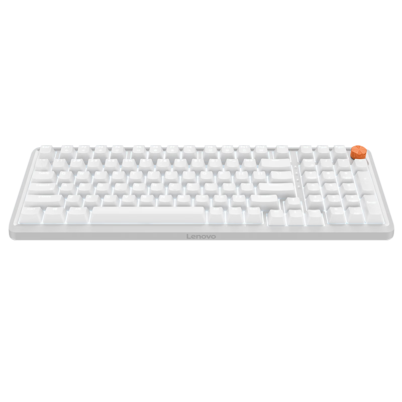 Lenovo MK9 Mechanical Keyboard, E-Sports Gaming Wired GASKET Structure, 98-Key Layout, Single Light Volume Knob, Detachable Cable, Full Anti-Ghosting, Compatible with Legion Computers, Cherry White
