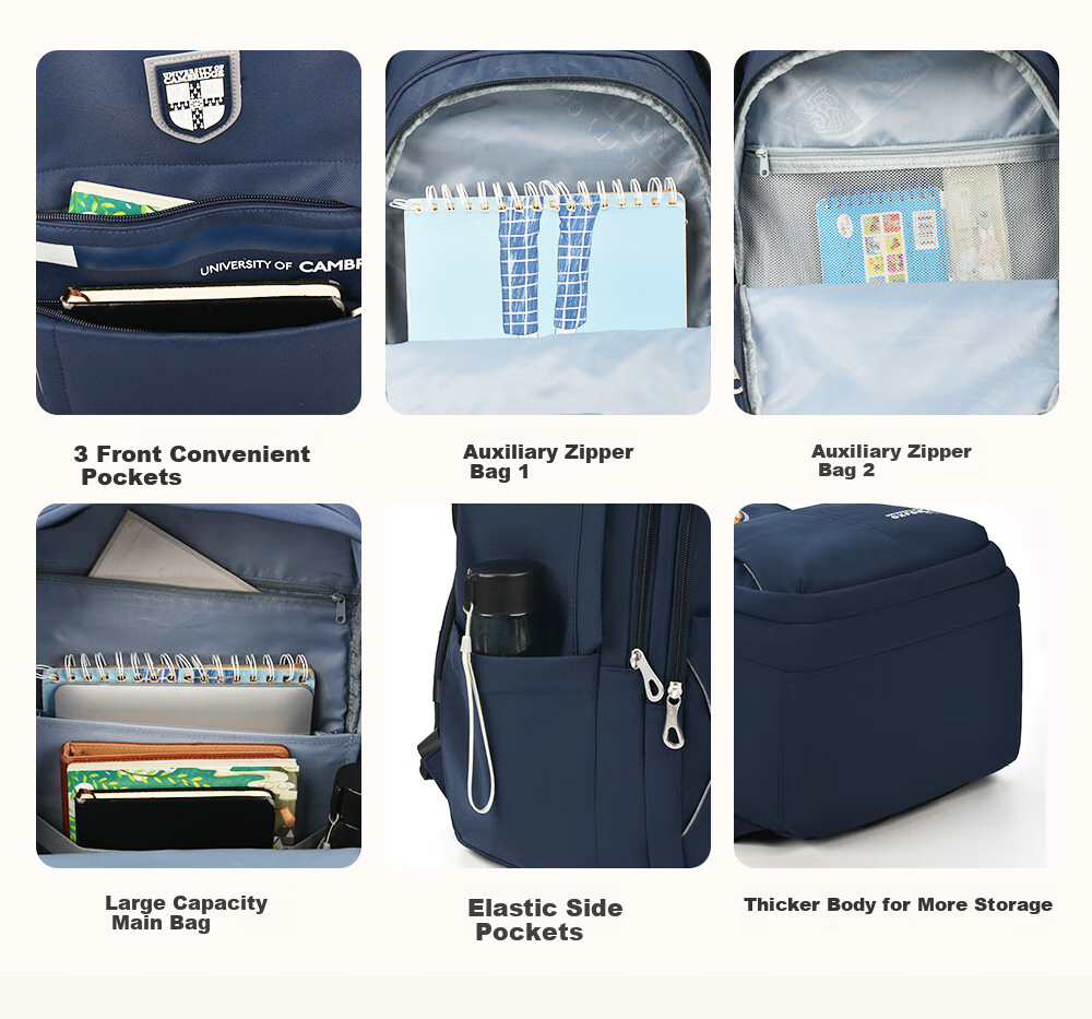 UNIVERSITY OF CAMBRIDGE Cambridge University Middle School Student Backpack for Boys And Girls, Junior High And High School Students, Large Capacity Casual Bag, Lightweight Backpack 6