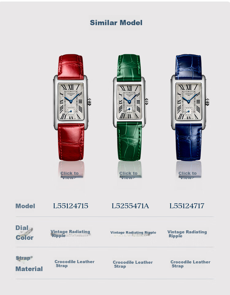 LONGINES Swiss Watch, De Vina Series, Women's Leather Strap Quartz Watch L55124710 8