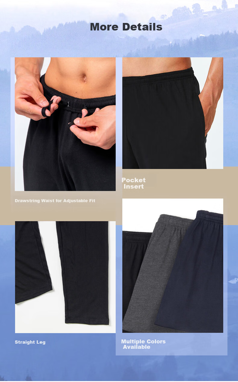 DECATHLON Men's Basic Athletic Pants, Slim-Fit Casual Trousers, Loose Versatile Black, 2514776 4