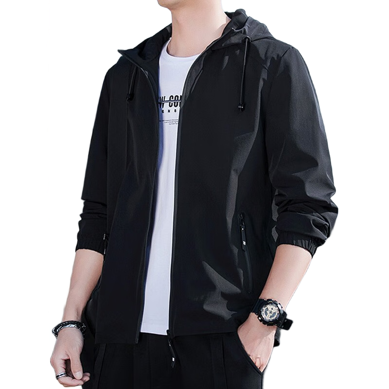 TUCANO Men's Spring Autumn Trendy Loose Hooded Simple Versatile Windproof Casual Jacket Outerwear