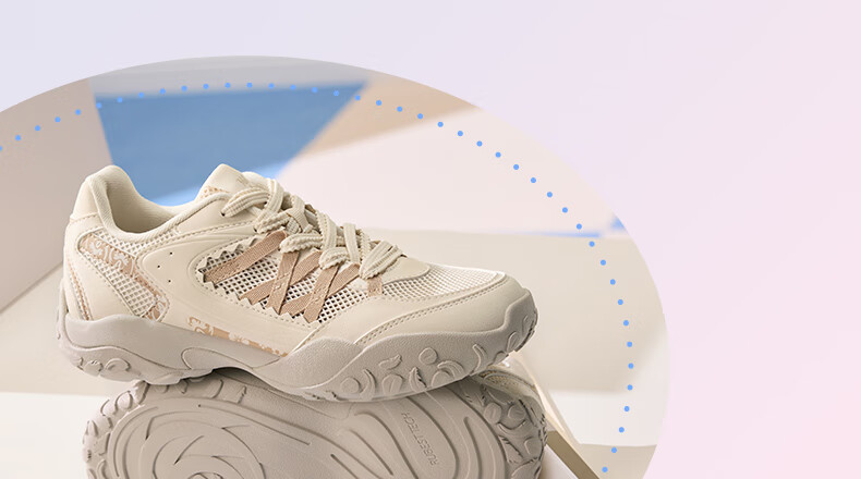 361° Women's Sports Shoes, Spring And Summer Ballet Flats, Mesh Casual Low-Top Chunky Sneakers, 682526769-3 16