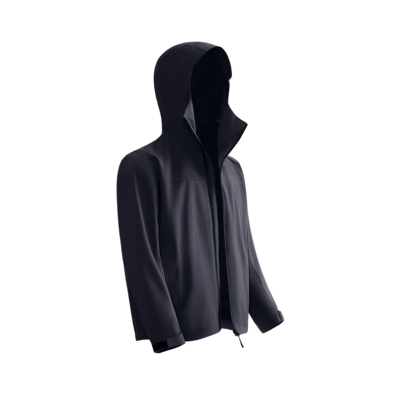 JD Original [Pangolin 300] Waterproof Jacket, Men's Coat, Spring New Hard Shell, Obsidian Black, 4XL