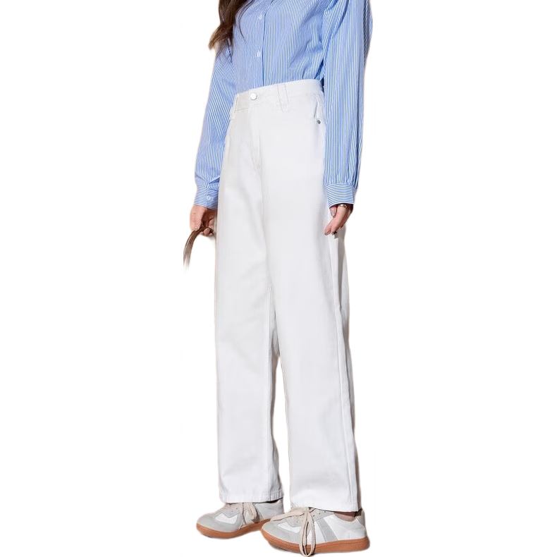TonLion 2026 Spring And Summer Women's Versatile Basic Nine-Point Denim Jeans, Slimming Straight-Leg Pants