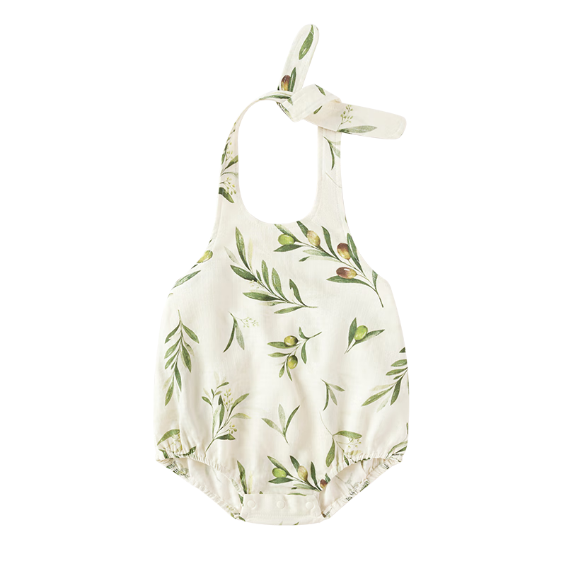 Babylove Bobo Fruit Tea Baby Romper Summer Bamboo Cotton Camellia Gauze Bodysuit Breathable Crawling Suit