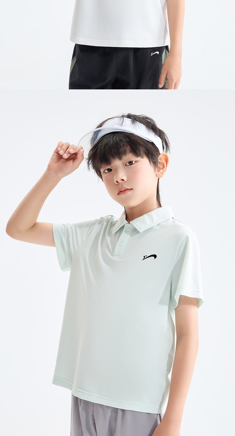 Guirenniao Kids Summer Set Boys Short Sleeve Polo Shirt Breathable Thin Two-Piece Sportswear 15