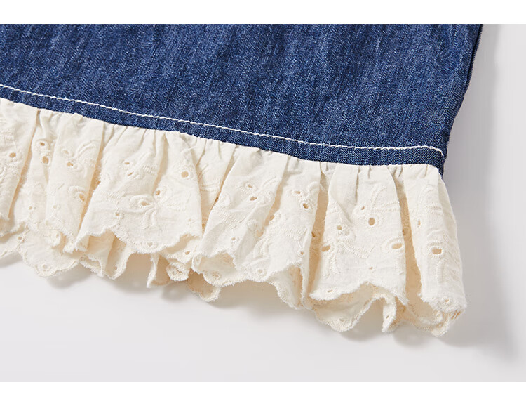 Disney Girls Autumn Sleeveless Denim Pants Two-Piece Set Spring and Autumn New Stylish Outfit 2