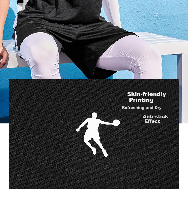 QIAODAN Men's Sports Set, Basketball Uniform, Moisture-Wicking Quick-Dry Vest And Shorts Two-Piece Set, Athletic Wear Jersey 5