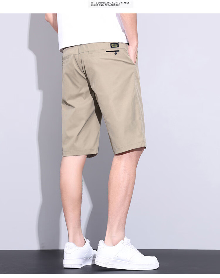 Pierre Cardin Men's Summer Lightweight Breathable Casual Loose Straight-Leg Khaki Shorts Size 32 10