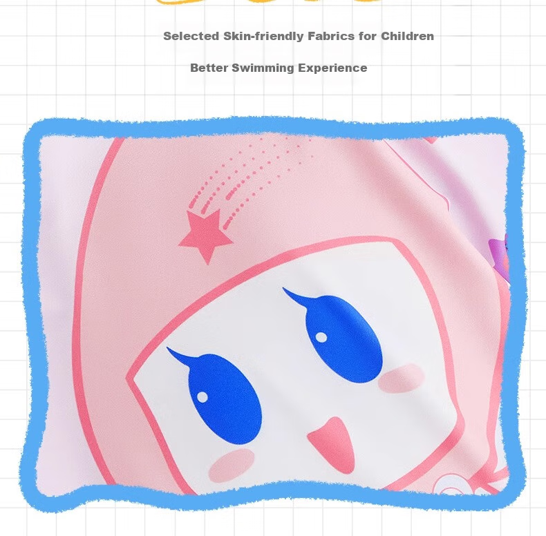 Li-Ning Children's Swimsuit, Girls' Two-Piece Sports Swimwear, Cartoon Design, Skin-Friendly, Quick-Drying Swimwear 9