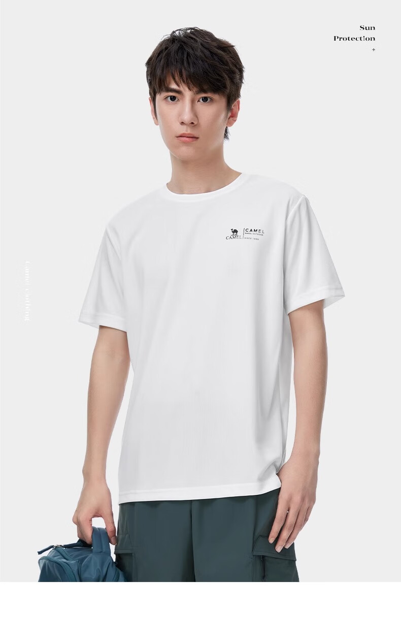 CAMEL Outdoor Quick-Dry T-Shirt, Spring And Summer Honeycomb Mesh Breathable Top, Couple's Sports Round Neck Short Sleeve A14BZ00079 18