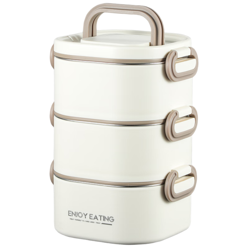 PAKCHOICE Insulated Lunch Box, 316 Stainless Steel, Suitable for Office Workers, Microwave Safe, Multi-Layer Bento Box, Portable Thermos for Students to Take Meals