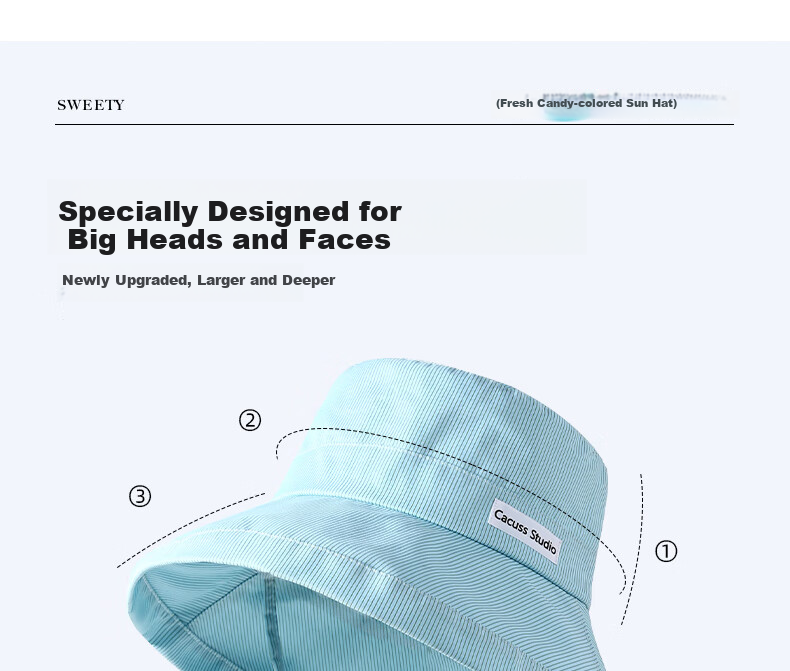 CACUSS Women's Sun Hat Spring Summer Wide Brim Reversible Outdoor UV Protection Bucket Hat Mig 12