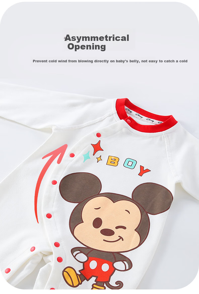 Disney Baby Clothes, Newborn Onesie, Class A Pure Cotton Romper, Full Moon Baby Hundred Days Outfit, Pajamas for Spring And Autumn Seasons 3
