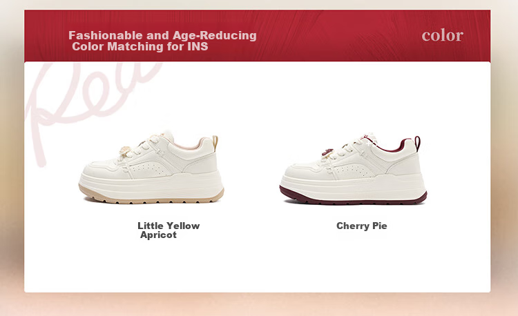 Josiny Thick-Soled White Sneakers for Women, Spring And Autumn 2026 New Style Soft-Soled Board Shoes Versatile Breathable Sports Casual Shoes Beige/apricot 39 3